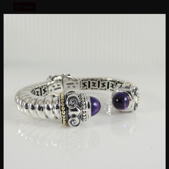 Esti-Frederica Sterling & 18 K amethyst bracelet - Picture 6 of 12